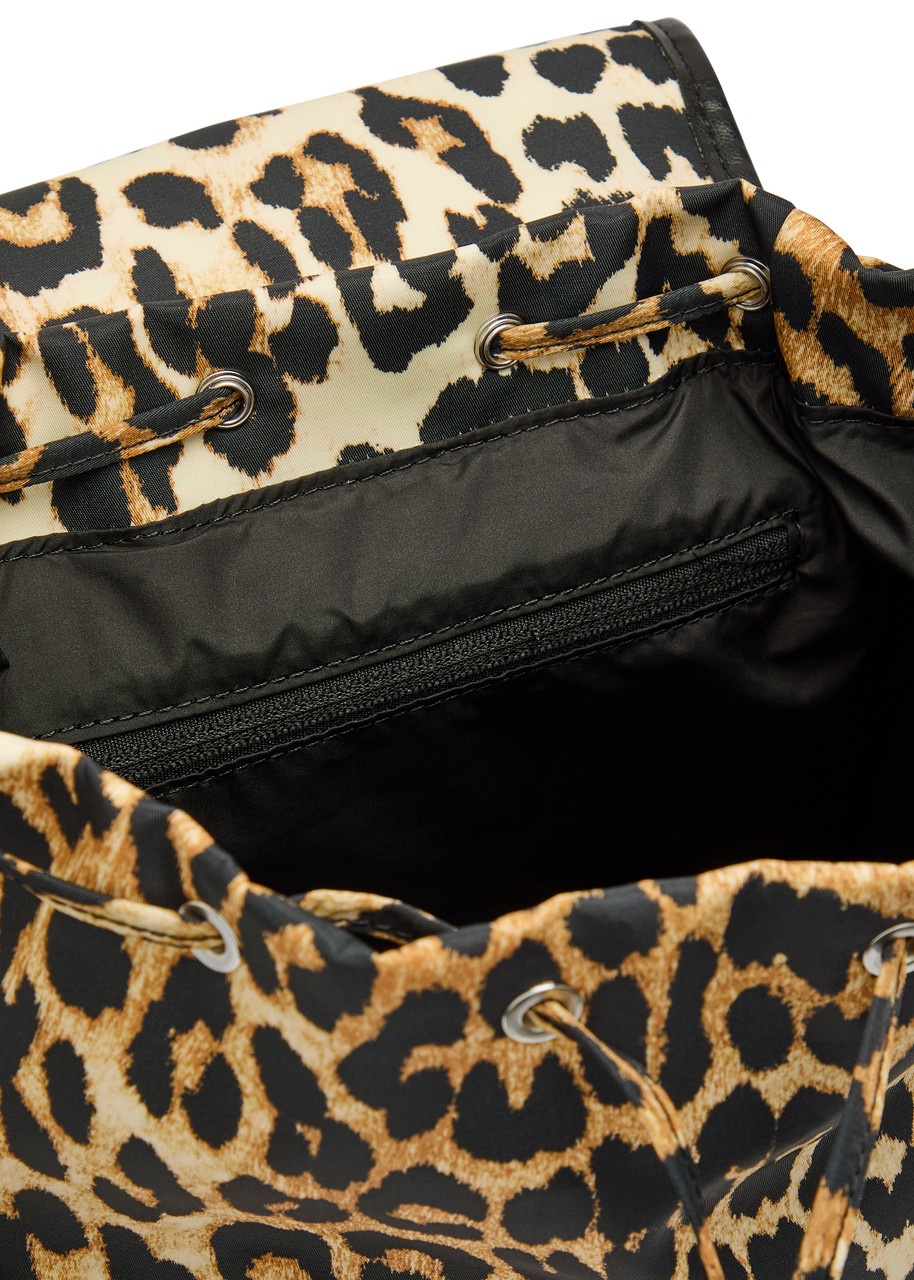 Ganni Bucky Leopard-print Nylon Backpack - 4