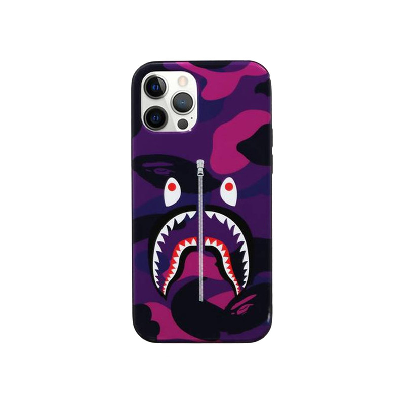BAPE 색상 카모 Shark 아이폰 12/12 프로 케이스 'Purple 이름 * - 1