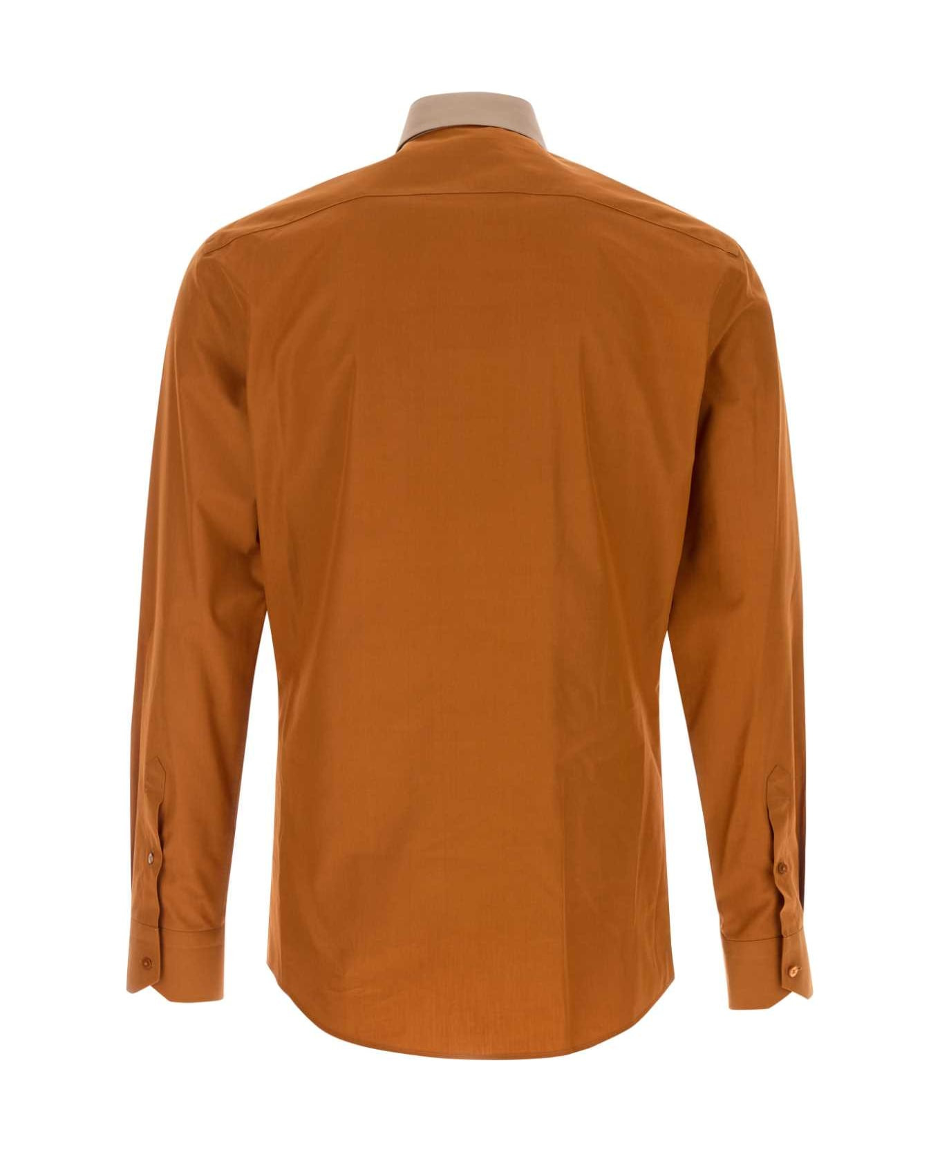 Orange Poplin Shirt - 2