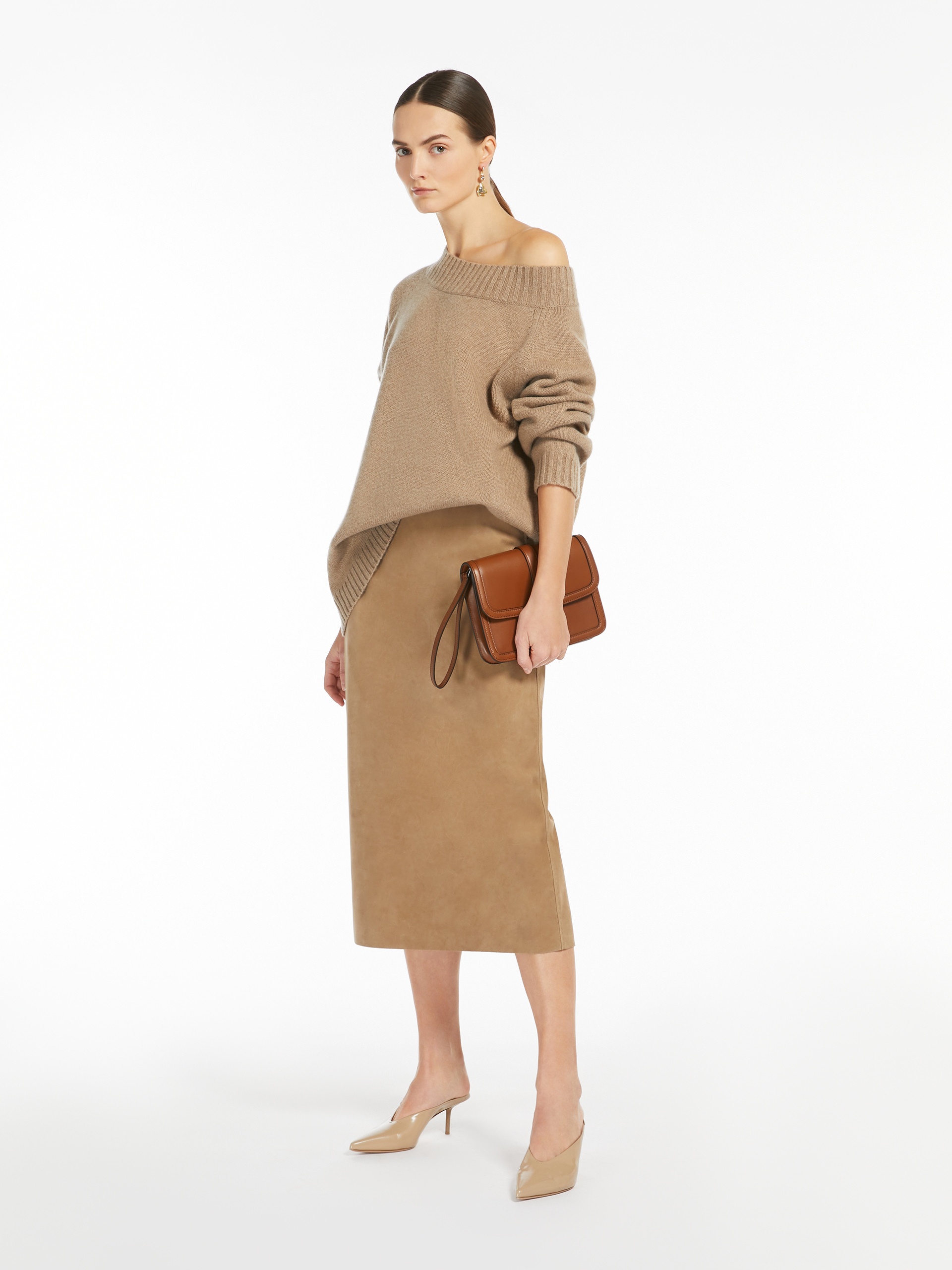 CALCIO Nubuck pencil skirt - 2