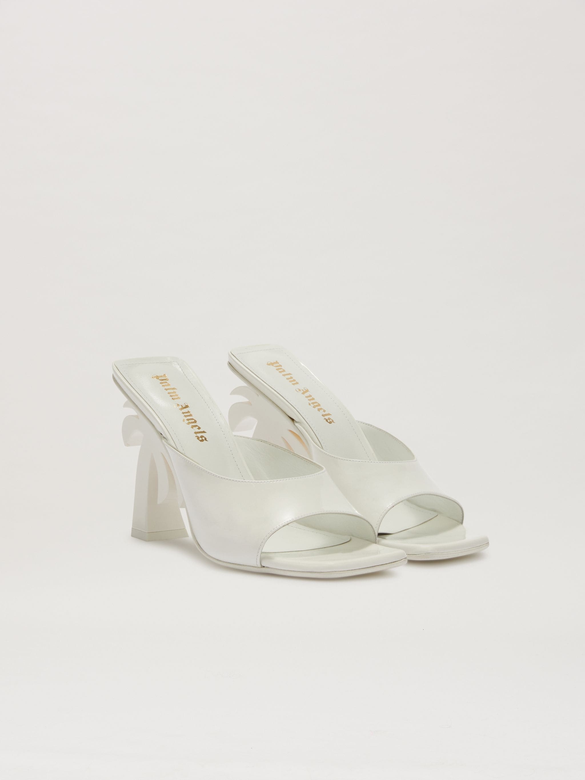 サンダル・ミュール PALM ANGELS Women Sandals PWIH019S23LEA0020361 White Palm Angels Logo thong sandals Palm Angels