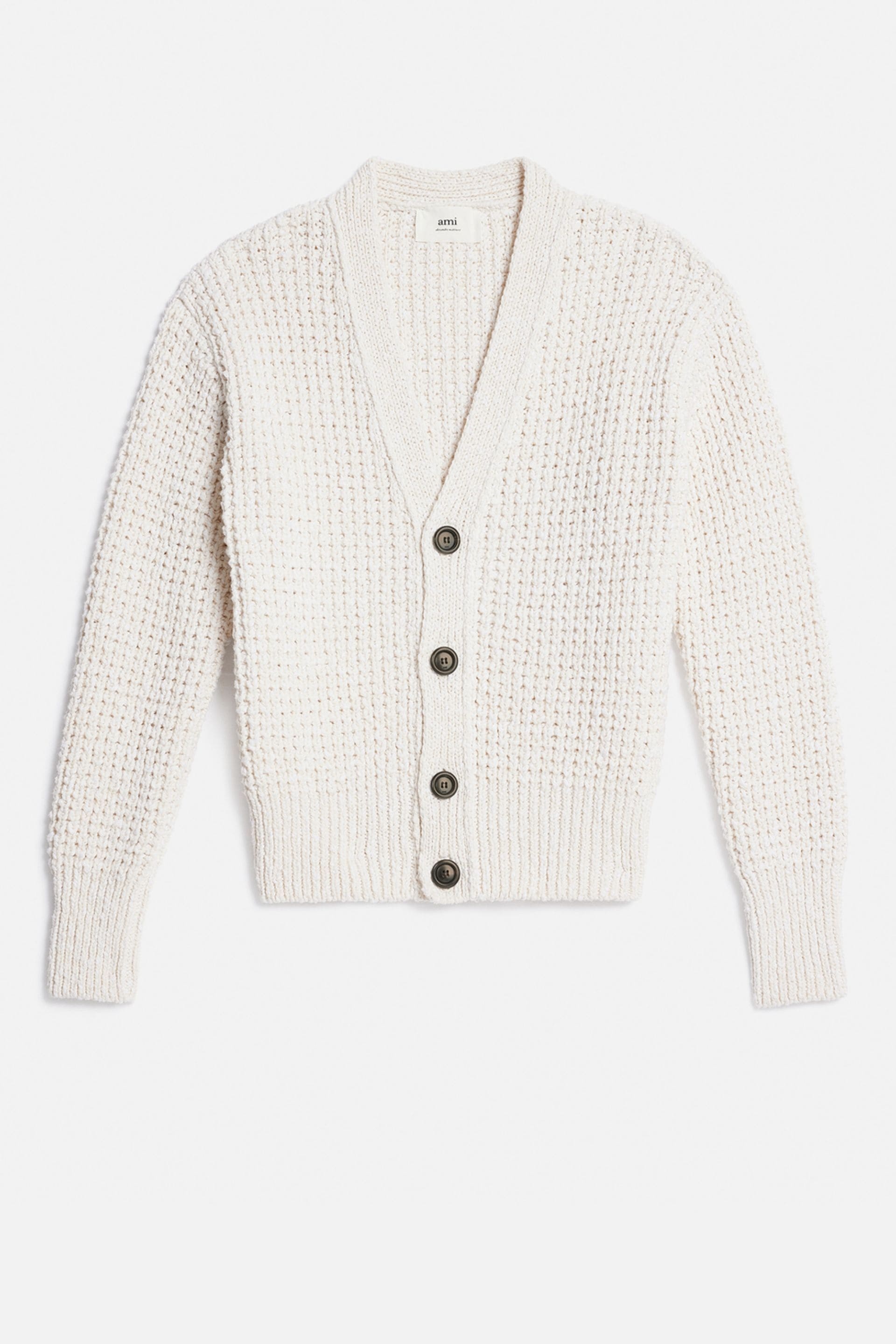 Waffle Knit Cardigan - 1