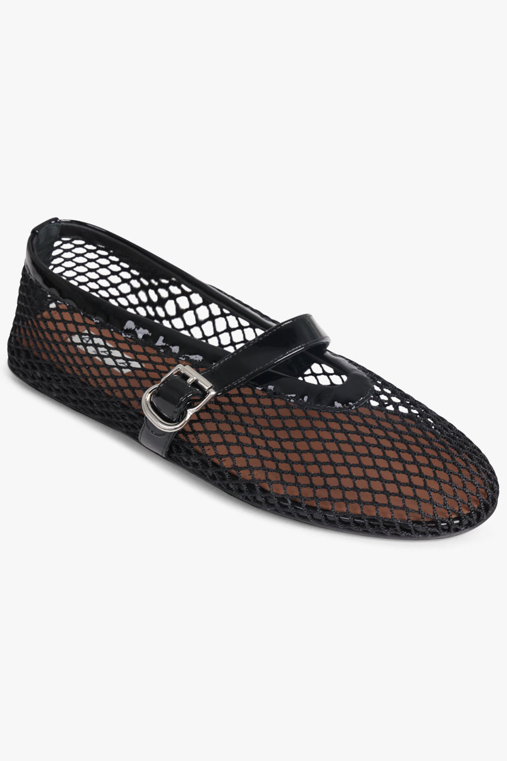 FISHNET BALLERINA STRAP FLAT | BLACK - 1