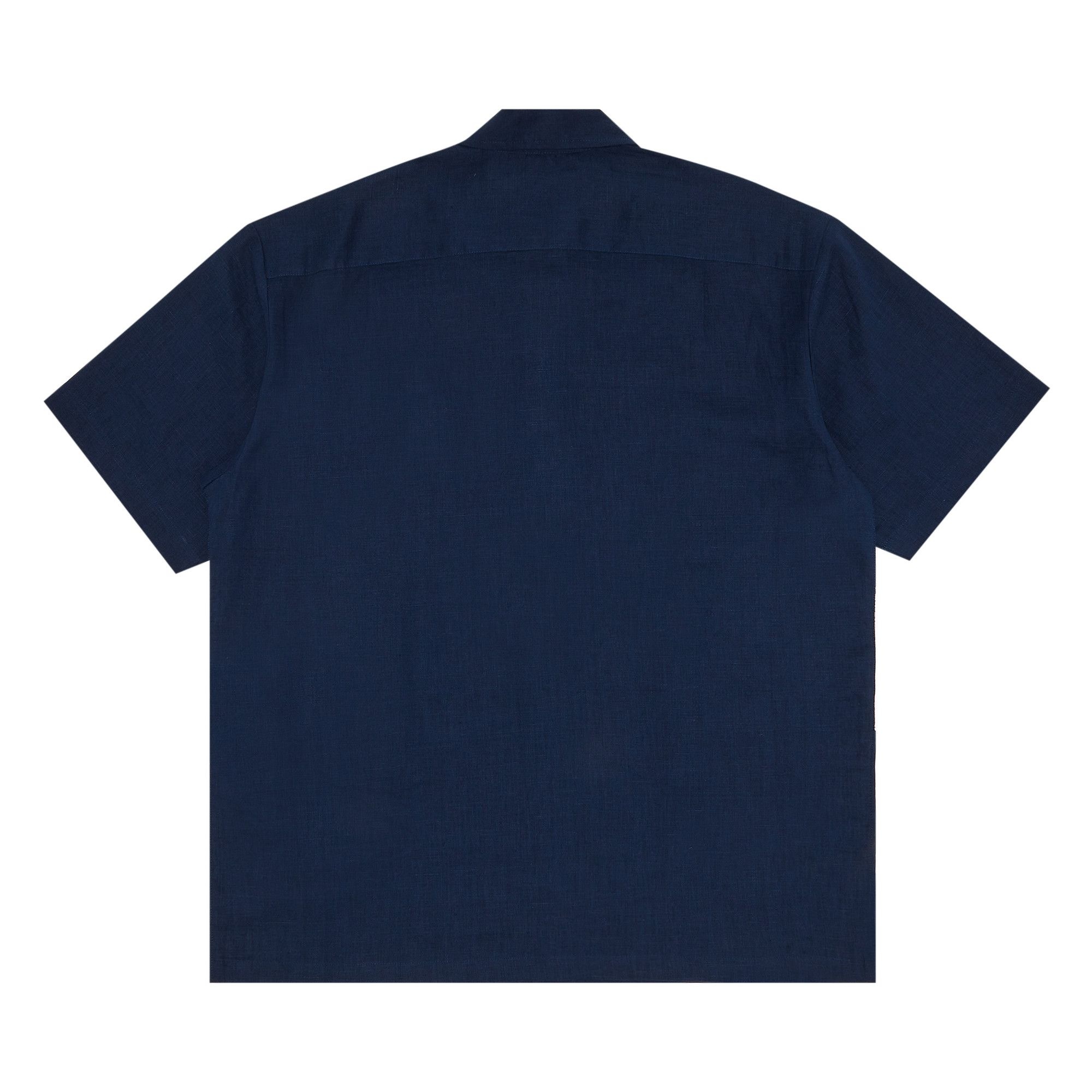 Supreme Mesh Panel Linen Short-Sleeve Shirt 'Navy' - 2