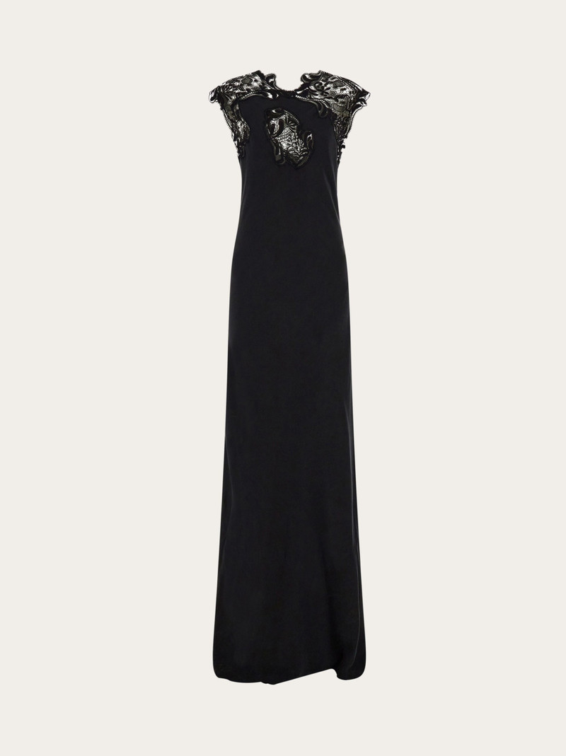 Silk dress with lace detail 1