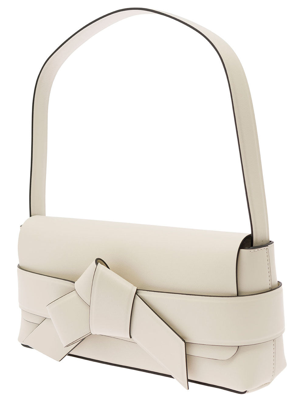 Acne Studios Women White Shoulder Bag With Musubi Knot Detail In Leather Woman - 2