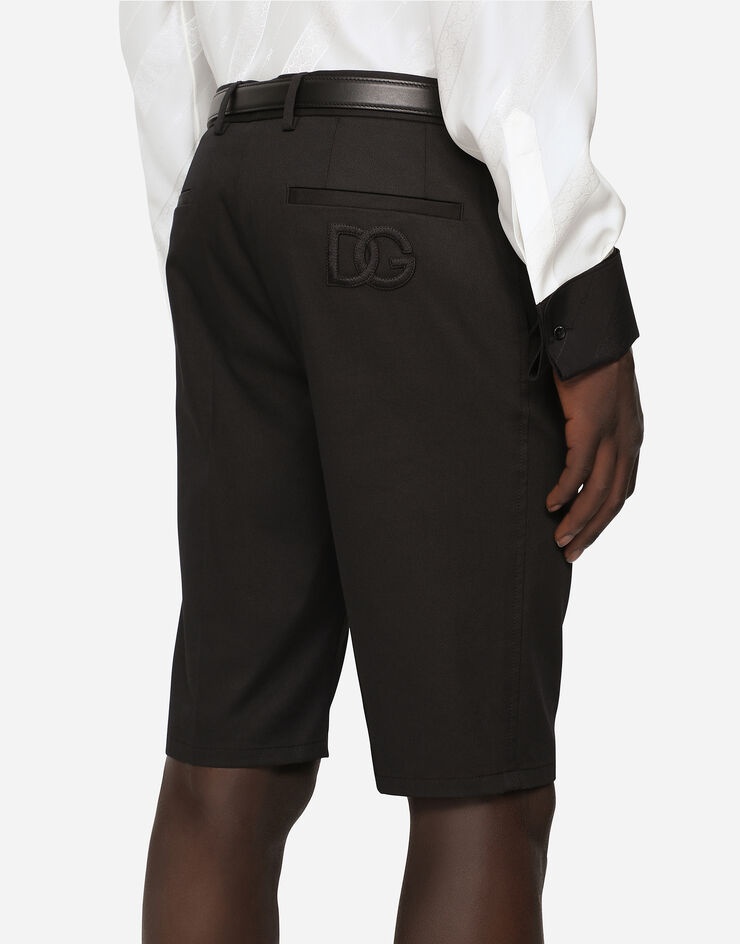 Stretch cotton shorts with DG embroidery - 4