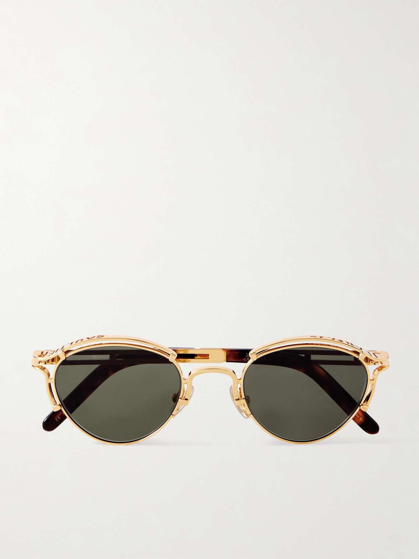 Jean Paul Gaultier Sourcil round-frame gold-tone sunglasses