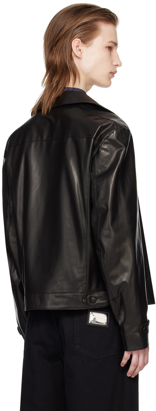 Black Plongé Leather Jacket - 3