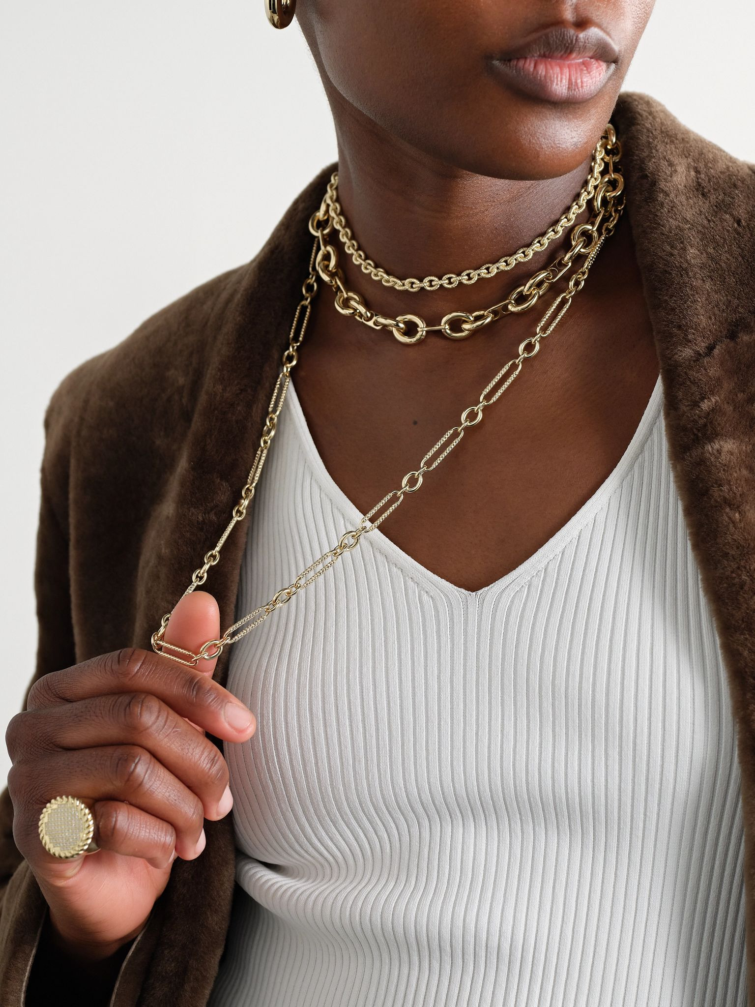 Extra Small Links 14-karat gold necklace Gold - 5
