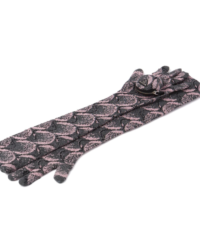 Prada Superfine wool jacquard gloves outlook