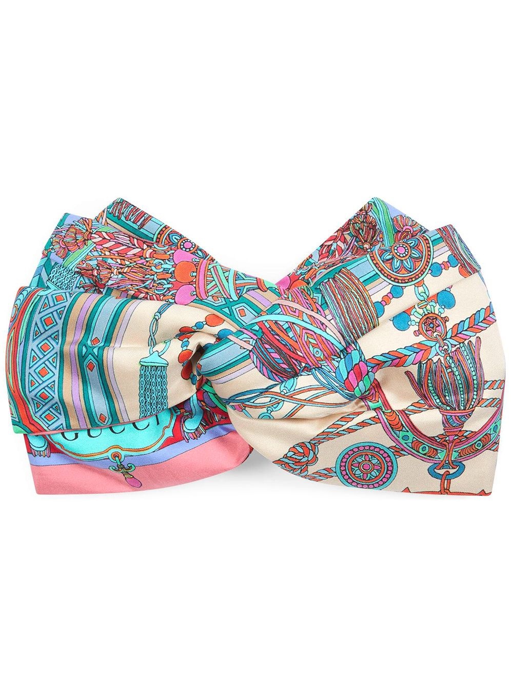 tassel chain print gathered headband - 1