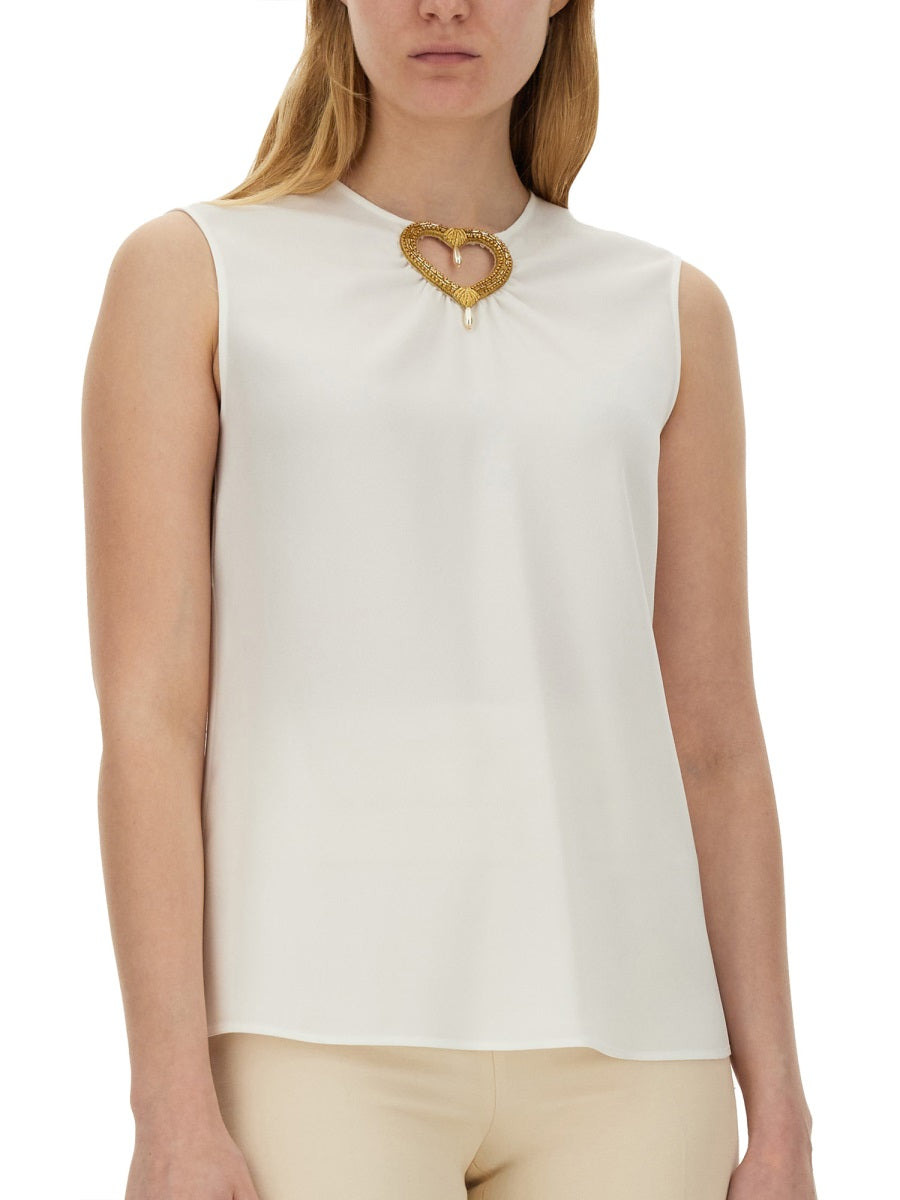 Moschino Women Blouse With Heart Applique - 4