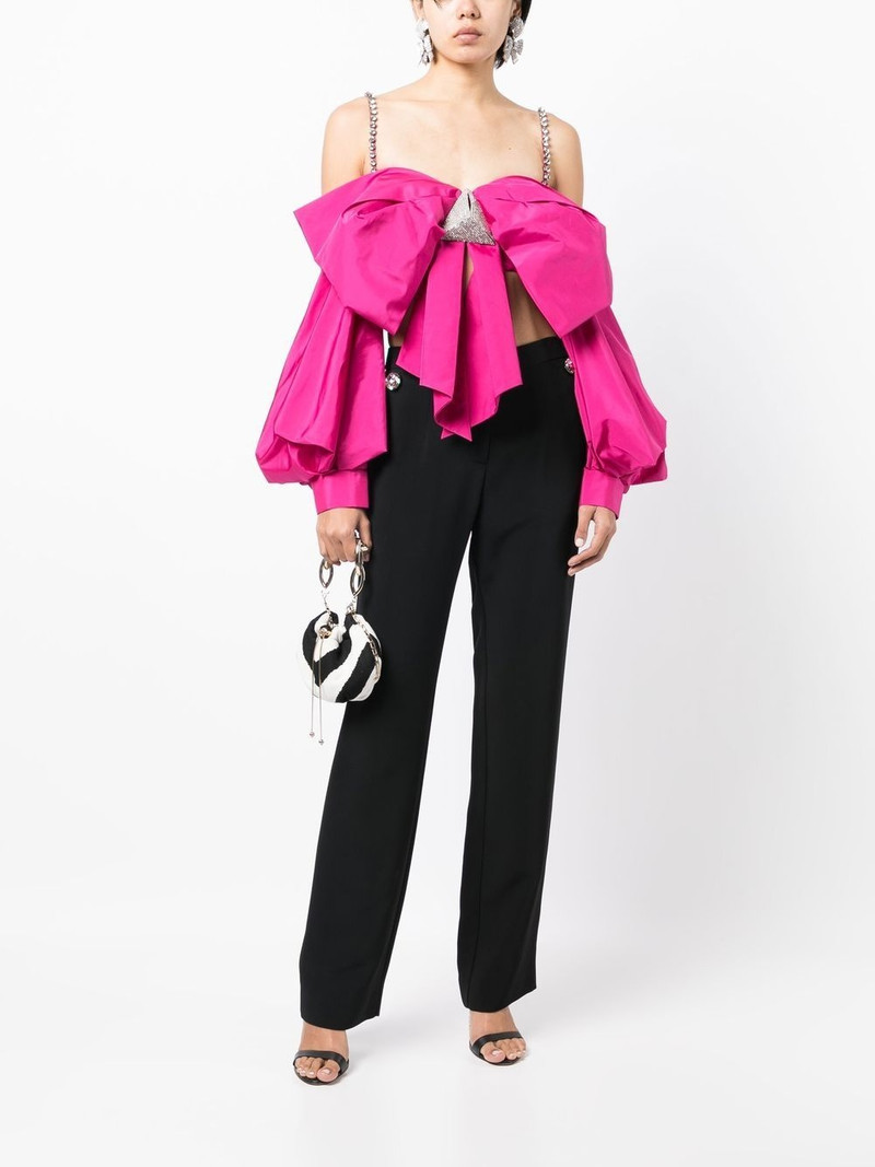 AREA oversized bow-detail top outlook