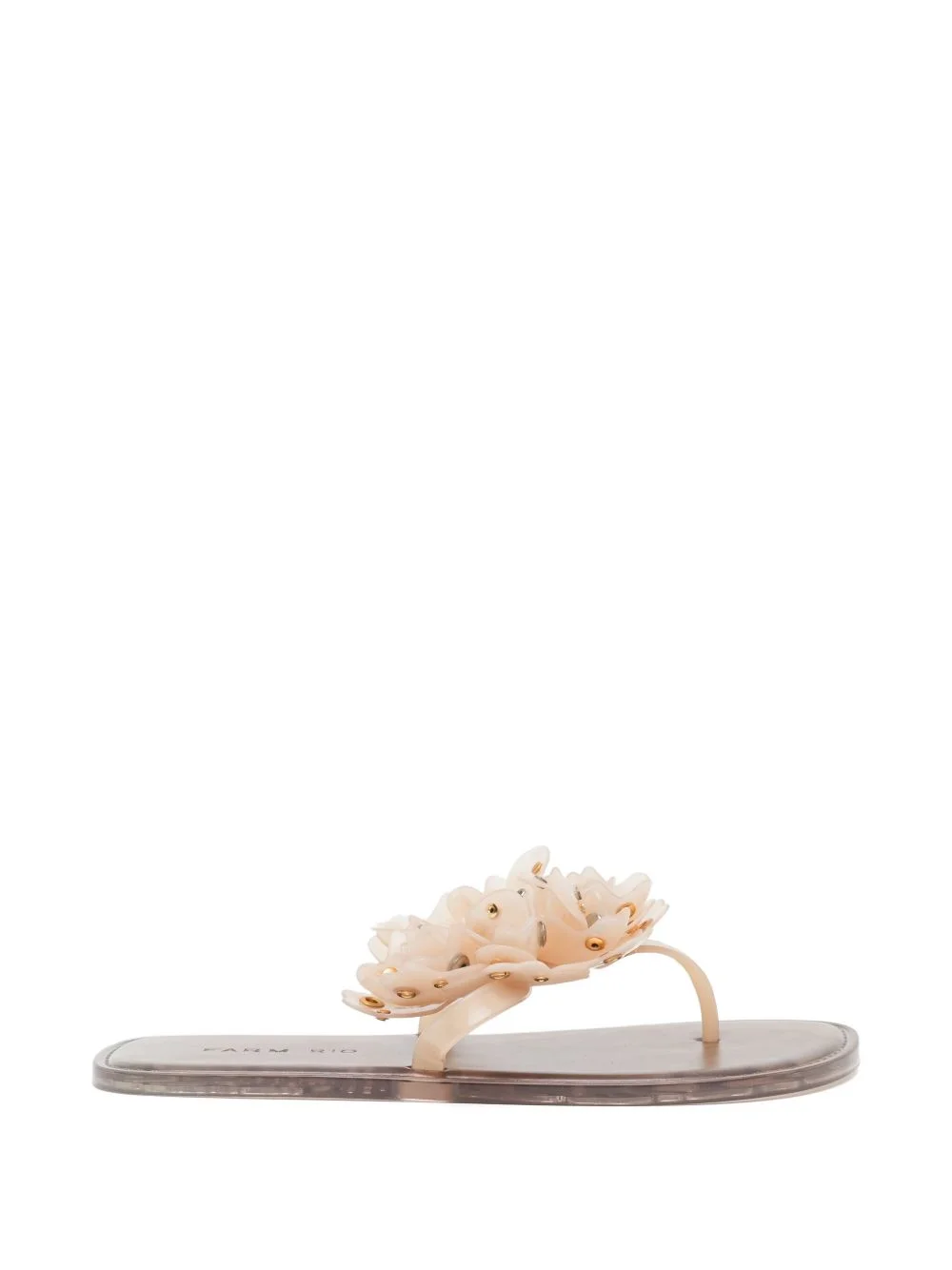 floral-embellished flip flops - 1