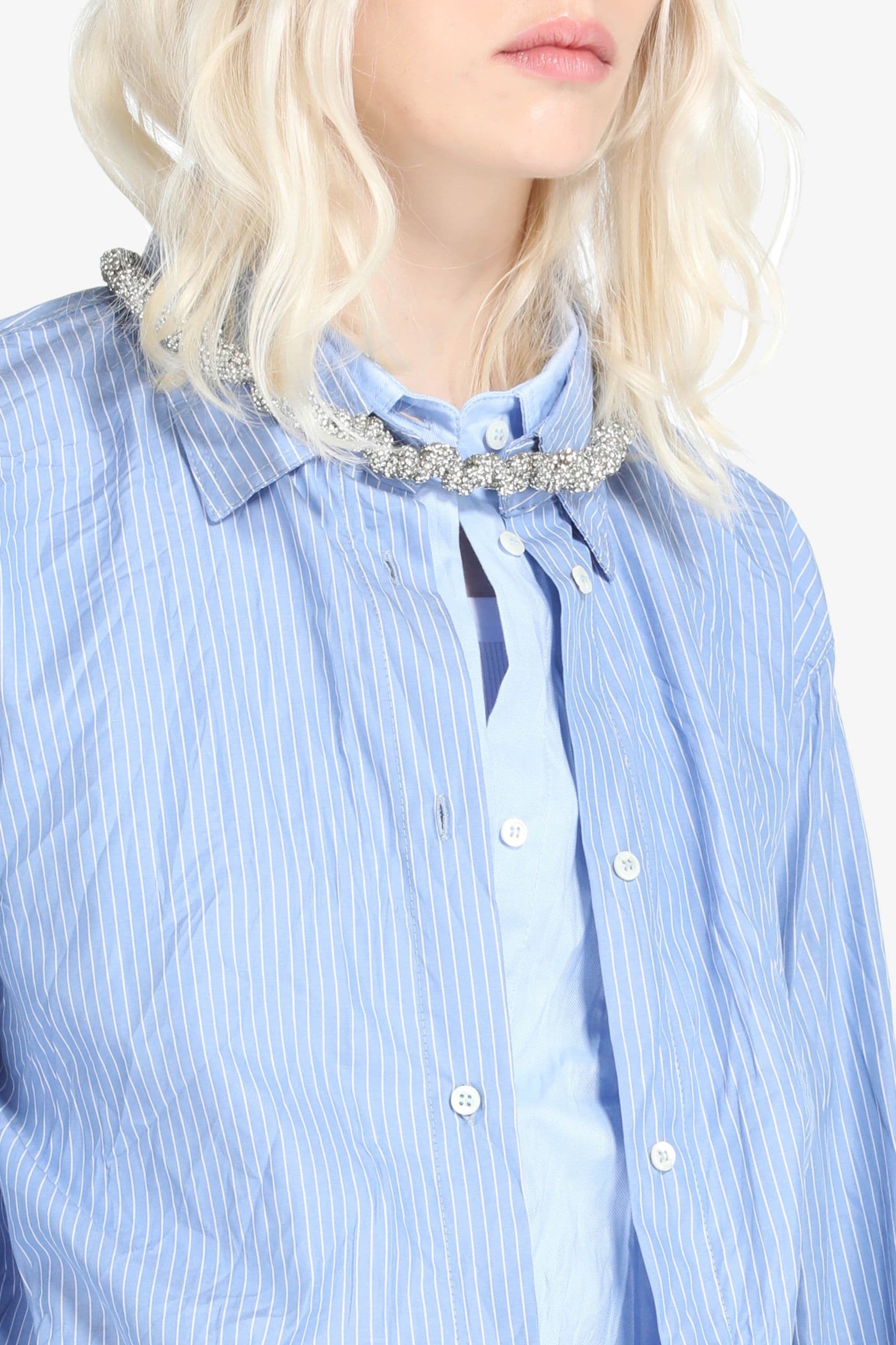 LAYERED PINSTRIPE CREASE-EFFECT SHIRT - 5