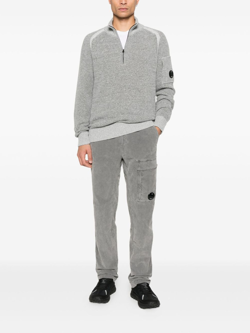 C.P. Company zip-neck logo-patch sweater outlook