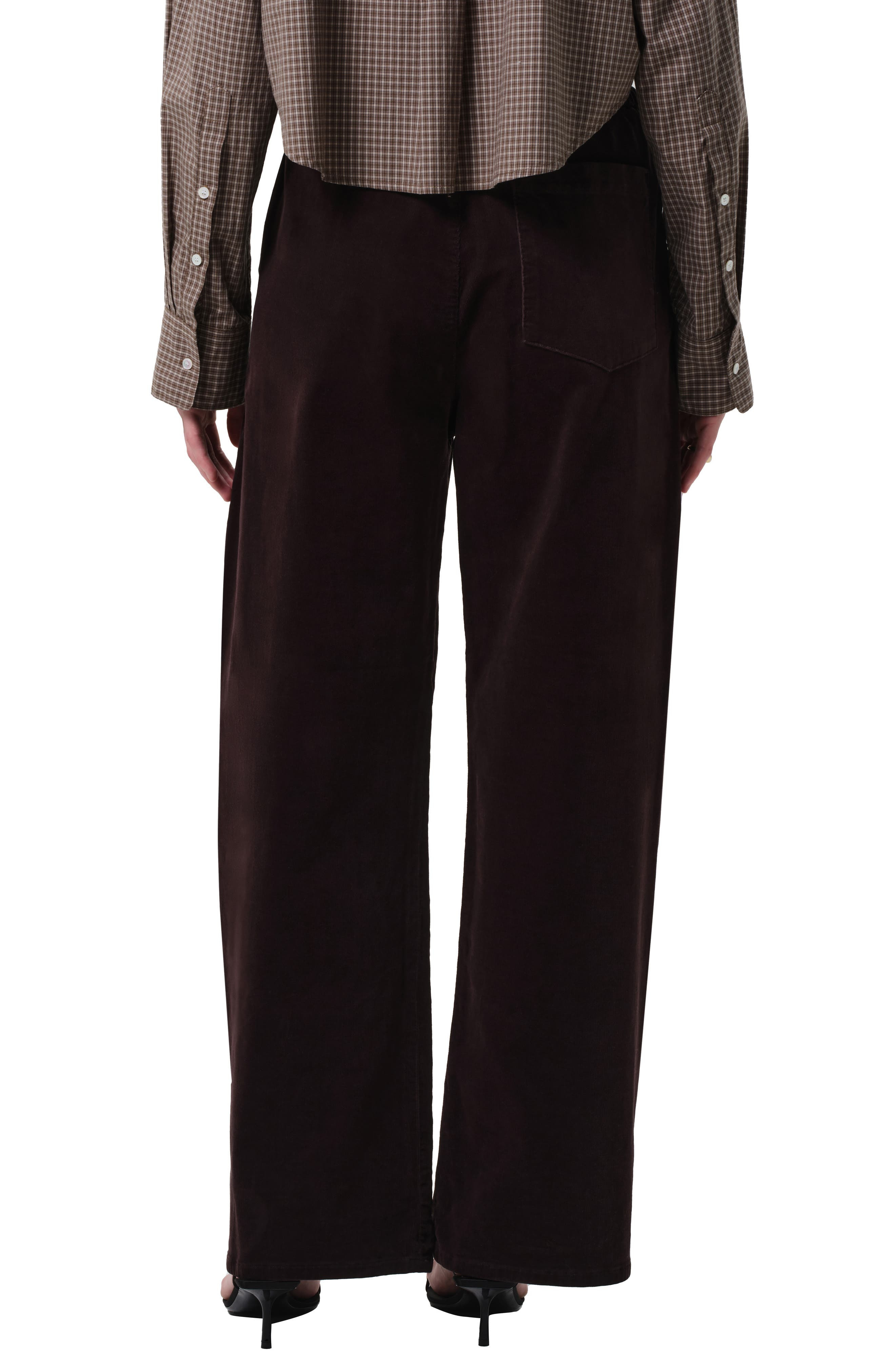 Citizens of Humanity Aurora Pull-On Stretch Cotton Pants in Barrister Dark Brown at Nordstrom - 2