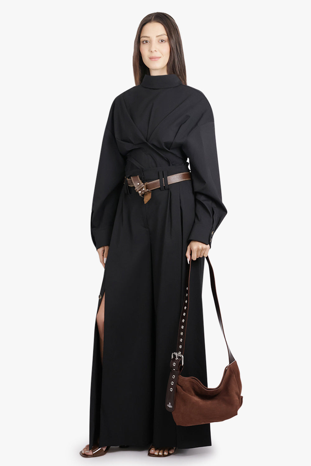 MAXIME SMALL SUEDE CROSSBODY BAG | CHOCOLATE BROWN - 5