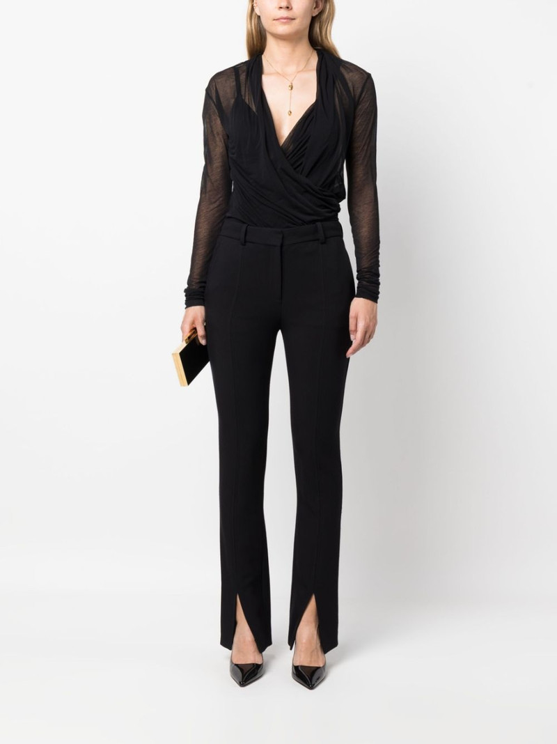 SAINT LAURENT draped V-neck blouse outlook