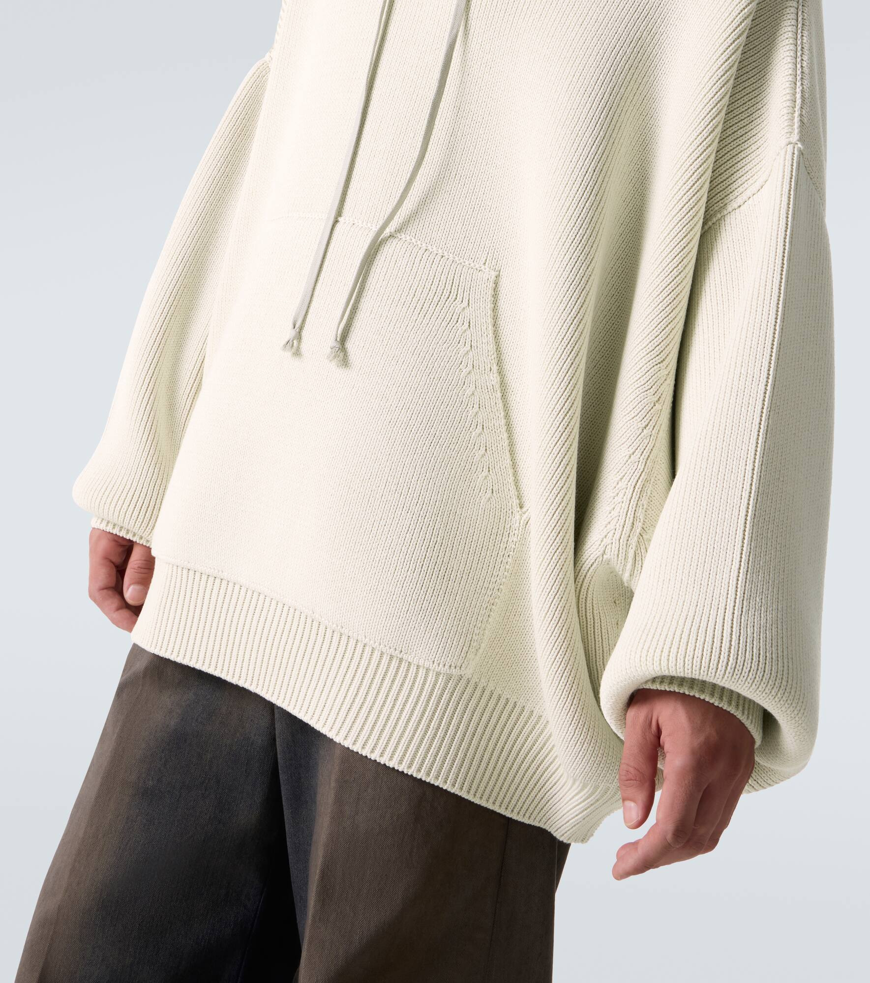 Hun ribbed-knit virgin wool hoodie - 6