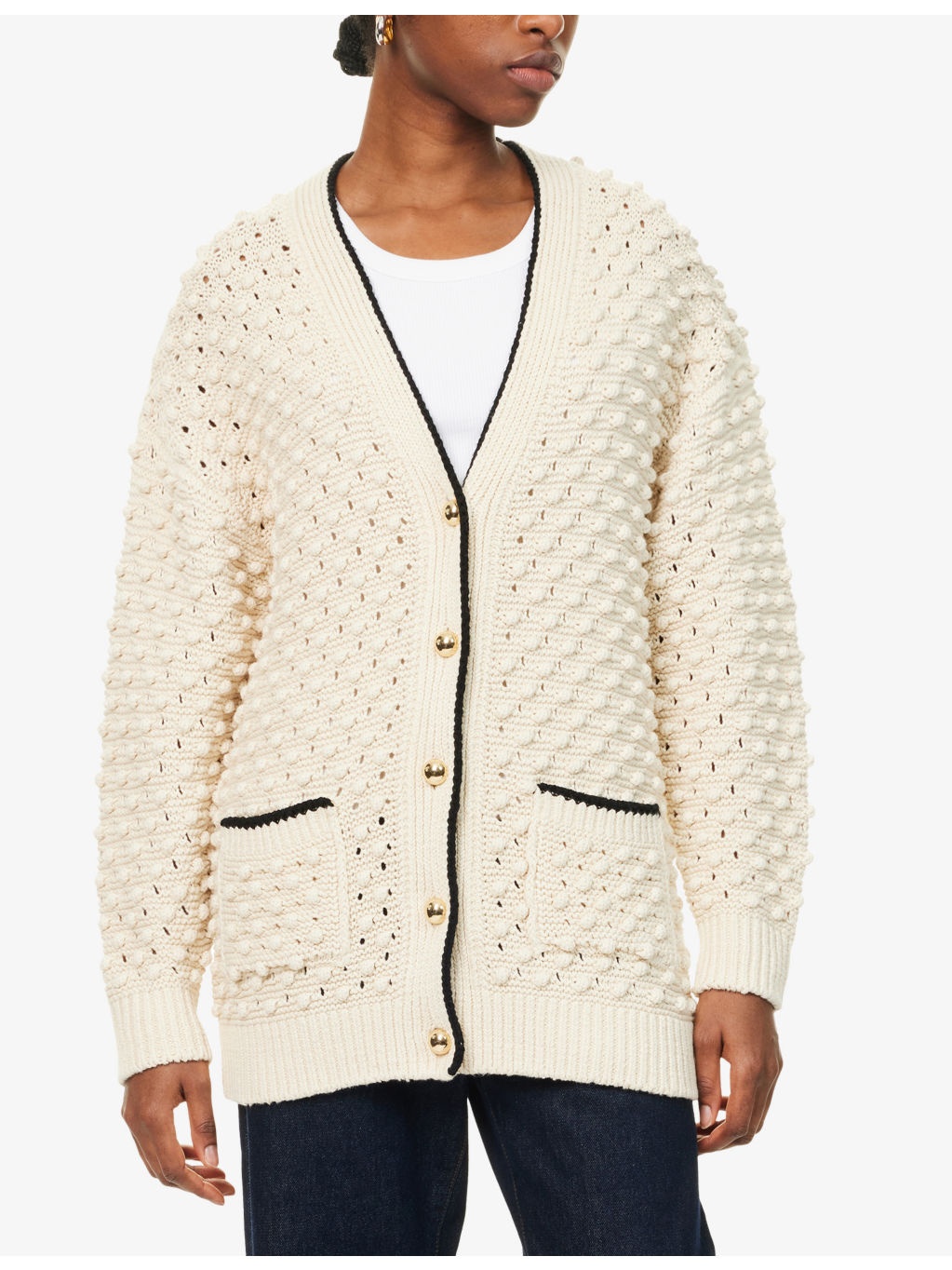 The Bauble V-Neck Cotton-Knit Cardigan - 3