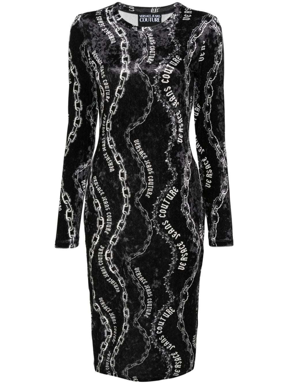 Chain Couture-print midi dress - 1