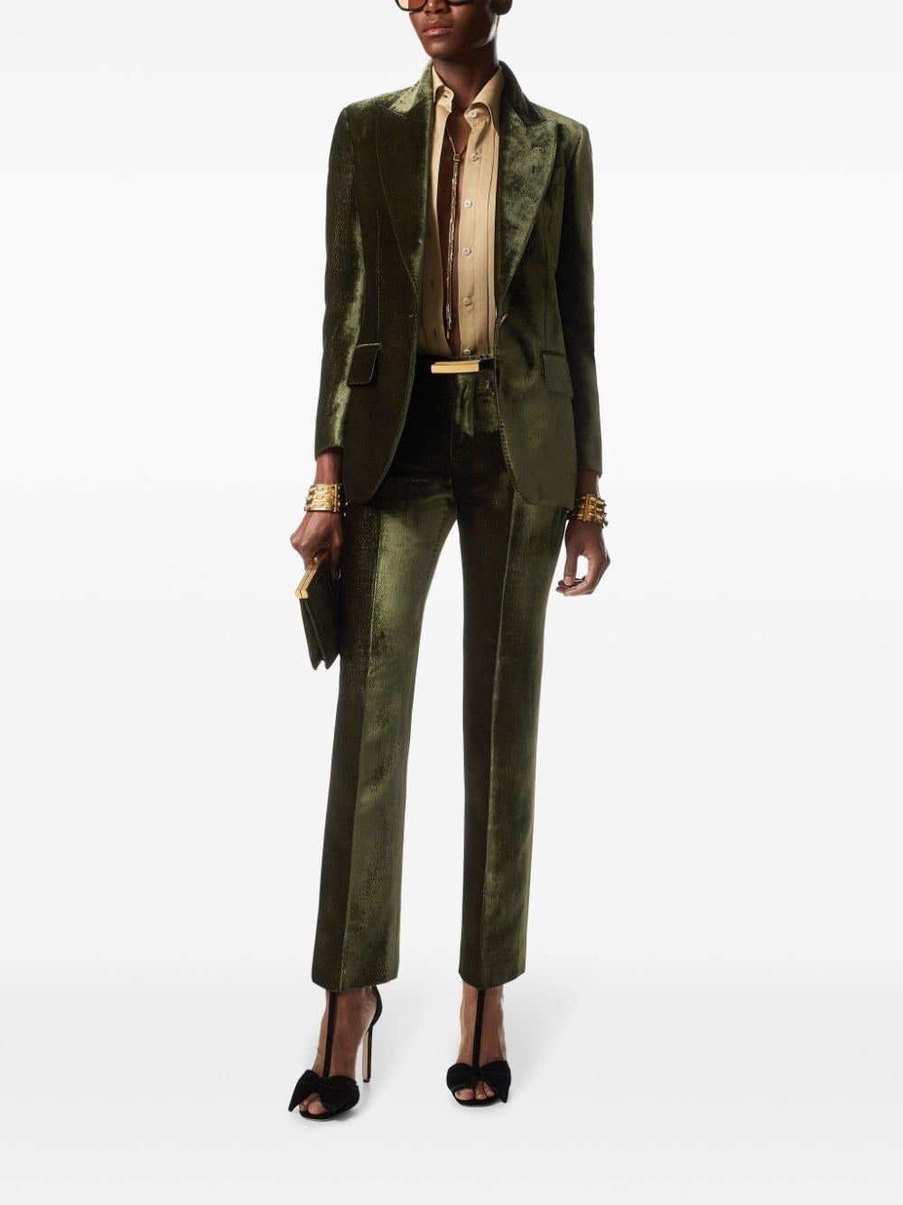 plisse-panel silk shirt - 3