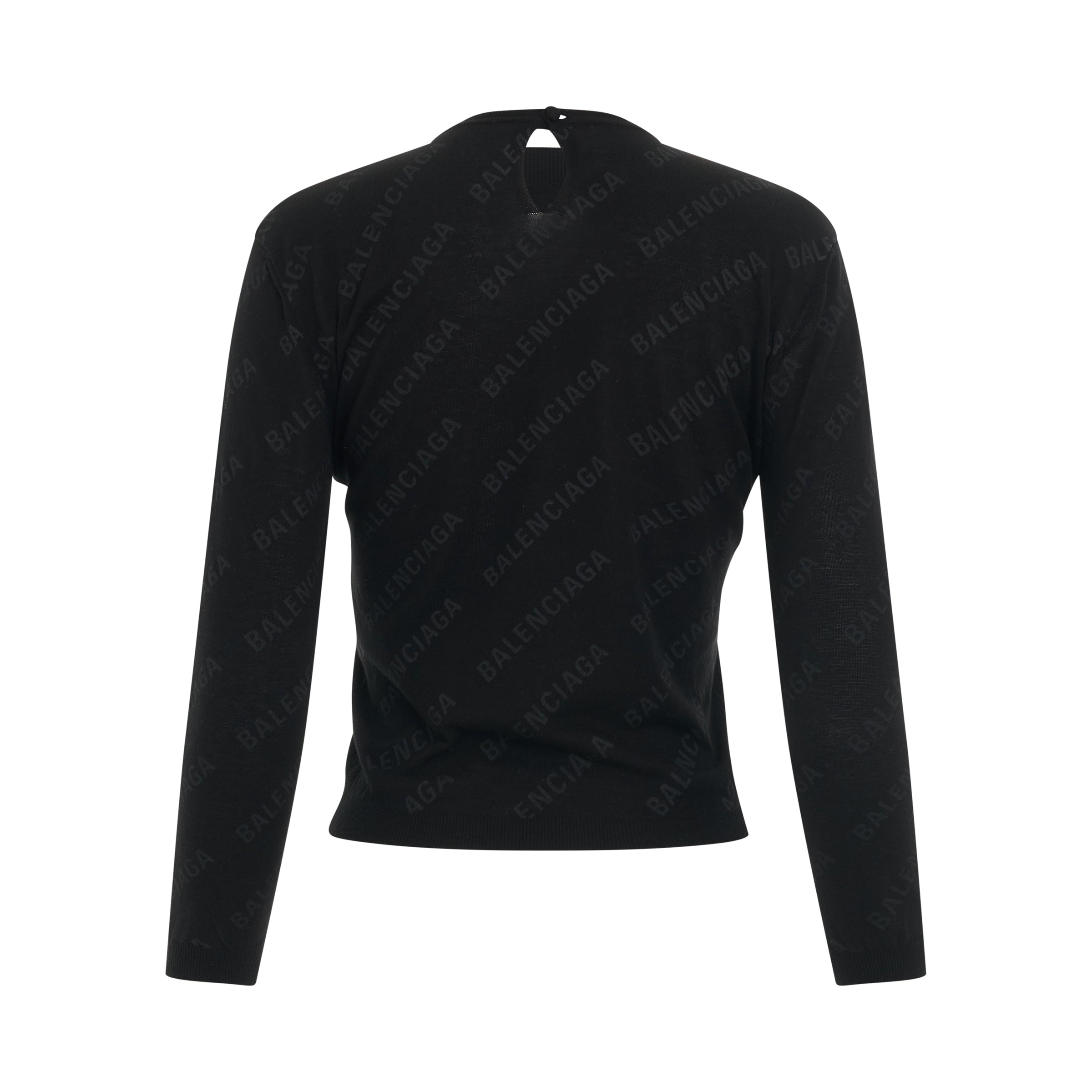 Allover Logo Knit Sweater in Black - 4