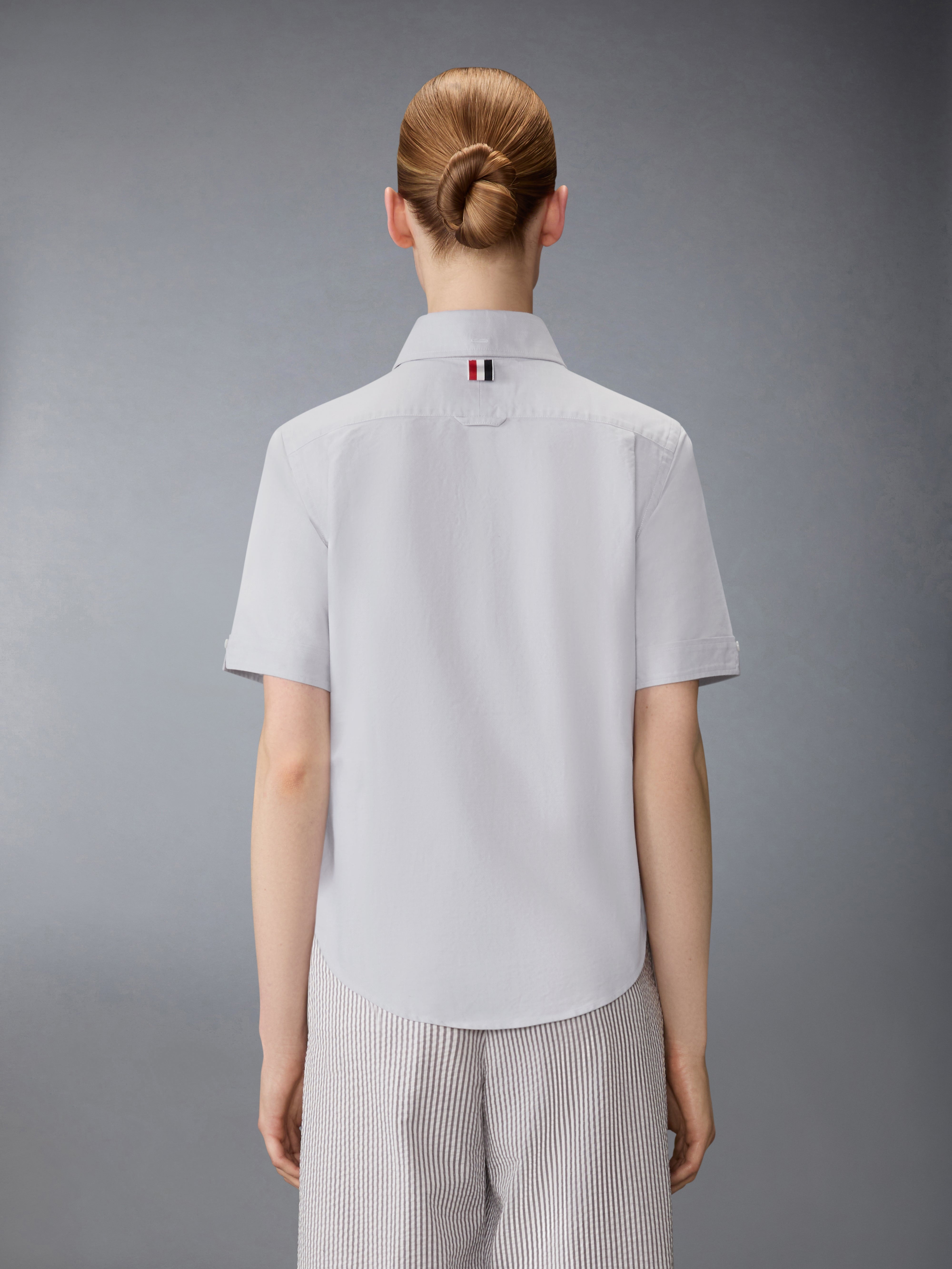 OXFORD ROUND COLLAR SHORT SLEEVE SHIRT - 4