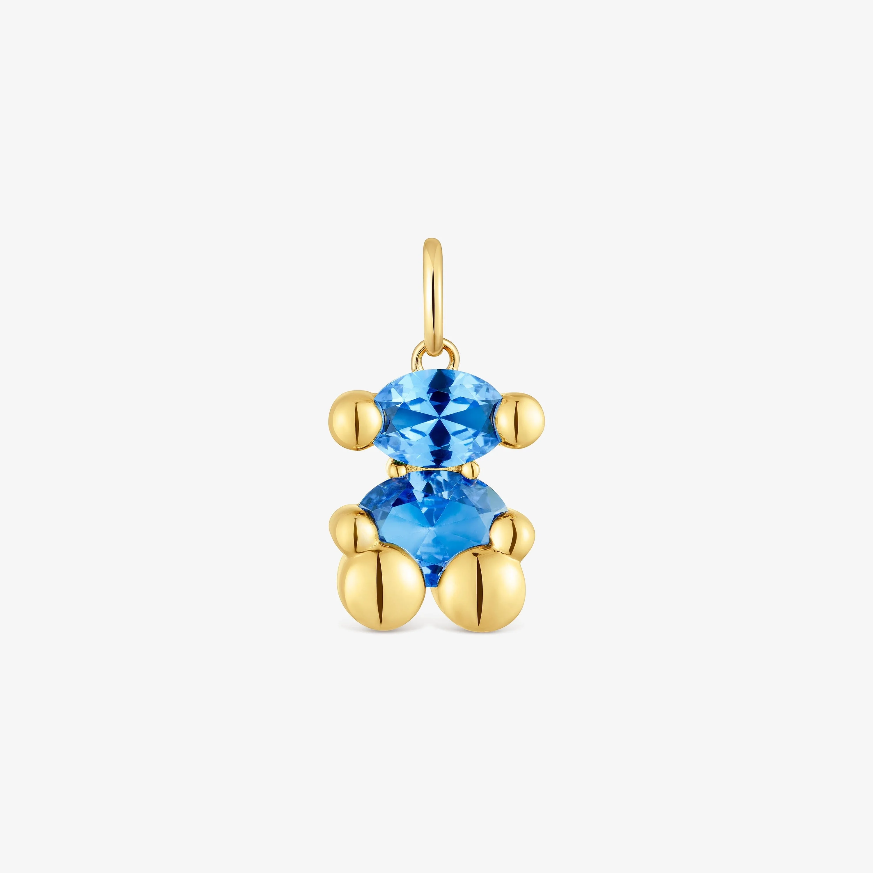 Small 18K gold vermeil bear motif Pendant with lab-grown green spinel Color Bear LGG - 1