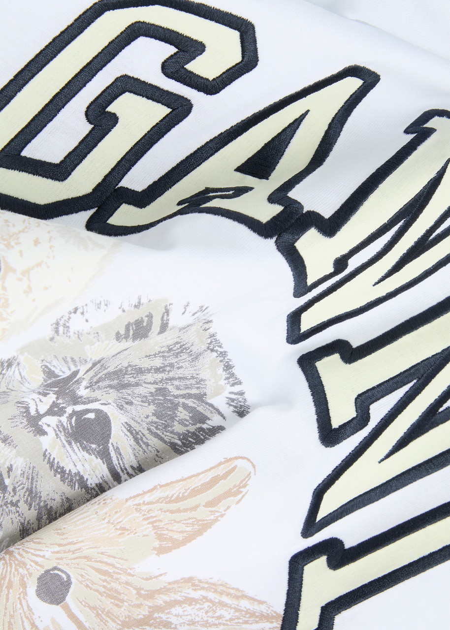 Ganni Animals Logo-embroidered Cotton T-shirt - 5