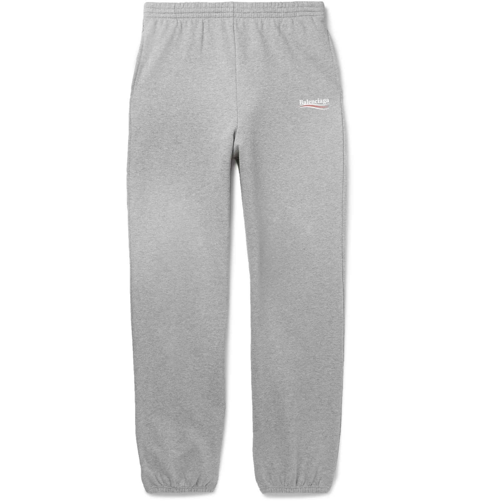 Logo-Print Mélange Loopback Cotton-Jersey Sweatpants - 1