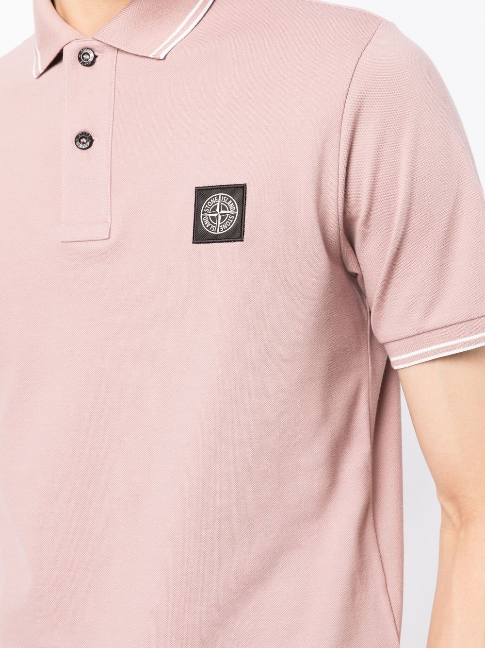 logo-patch cotton polo shirt - 5