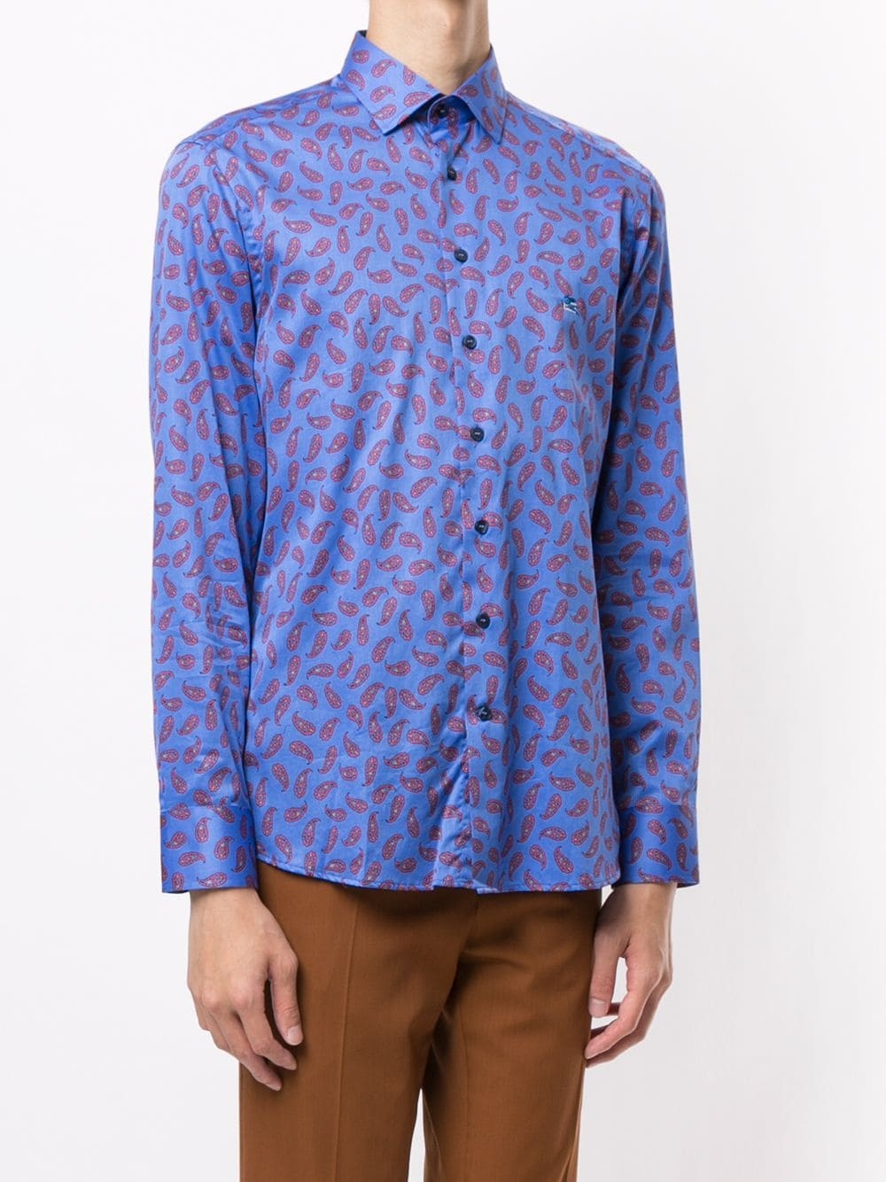 paisley print long-sleeved shirt - 3