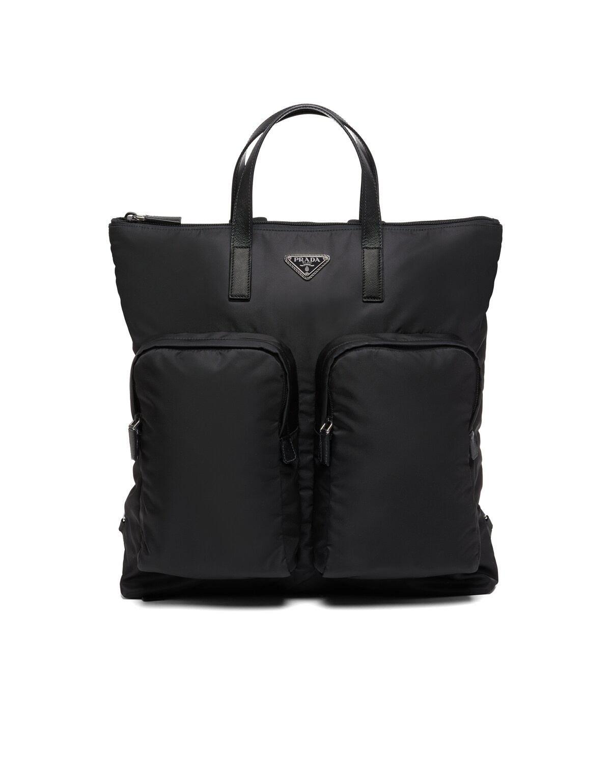 Re-Nylon and Saffiano leather tote - 1