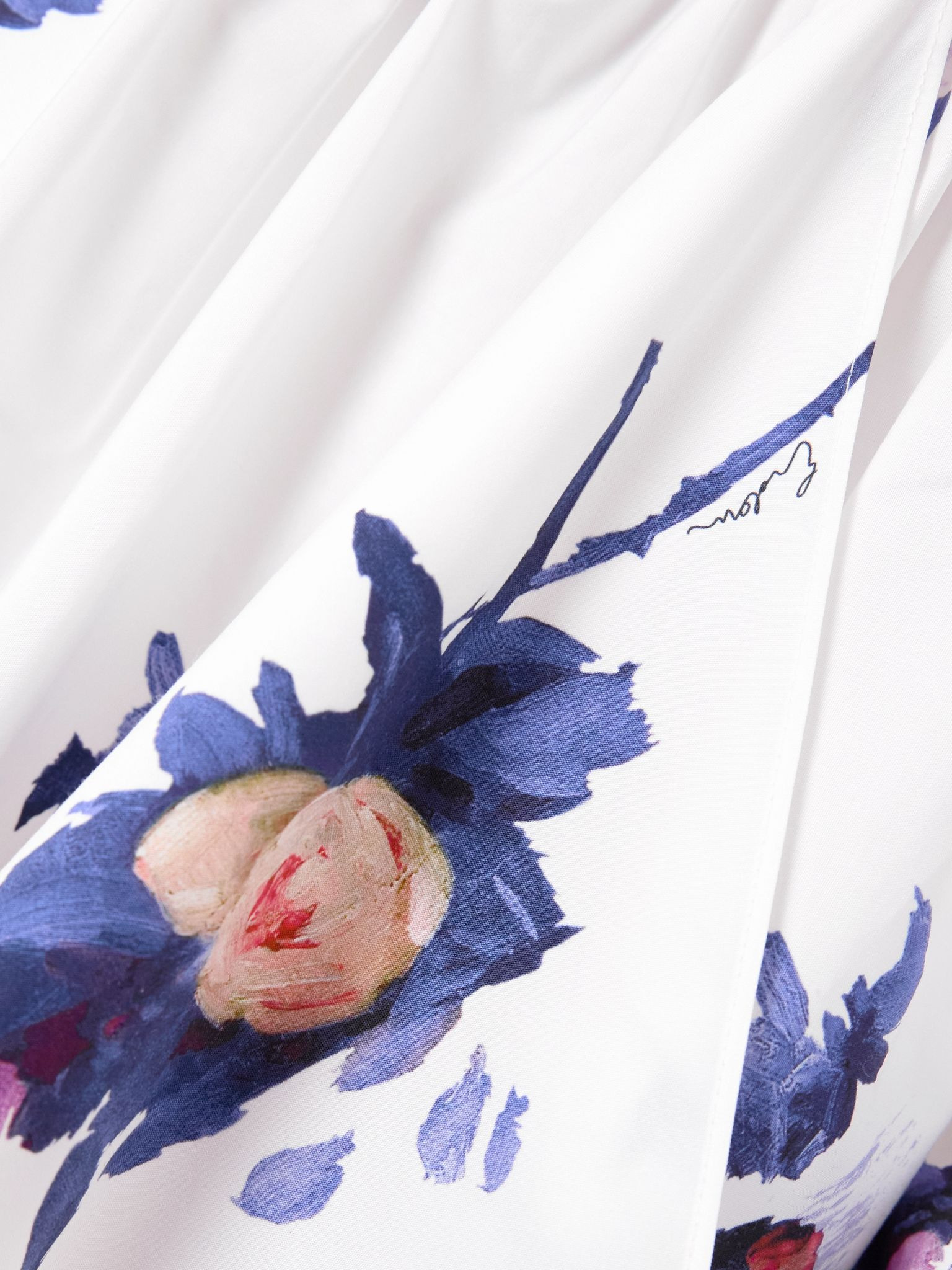 Floral-print cotton-poplin midi shirt dress Multi - 4