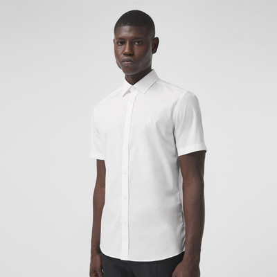 Burberry Short-sleeve Monogram Motif Stretch Cotton Shirt outlook