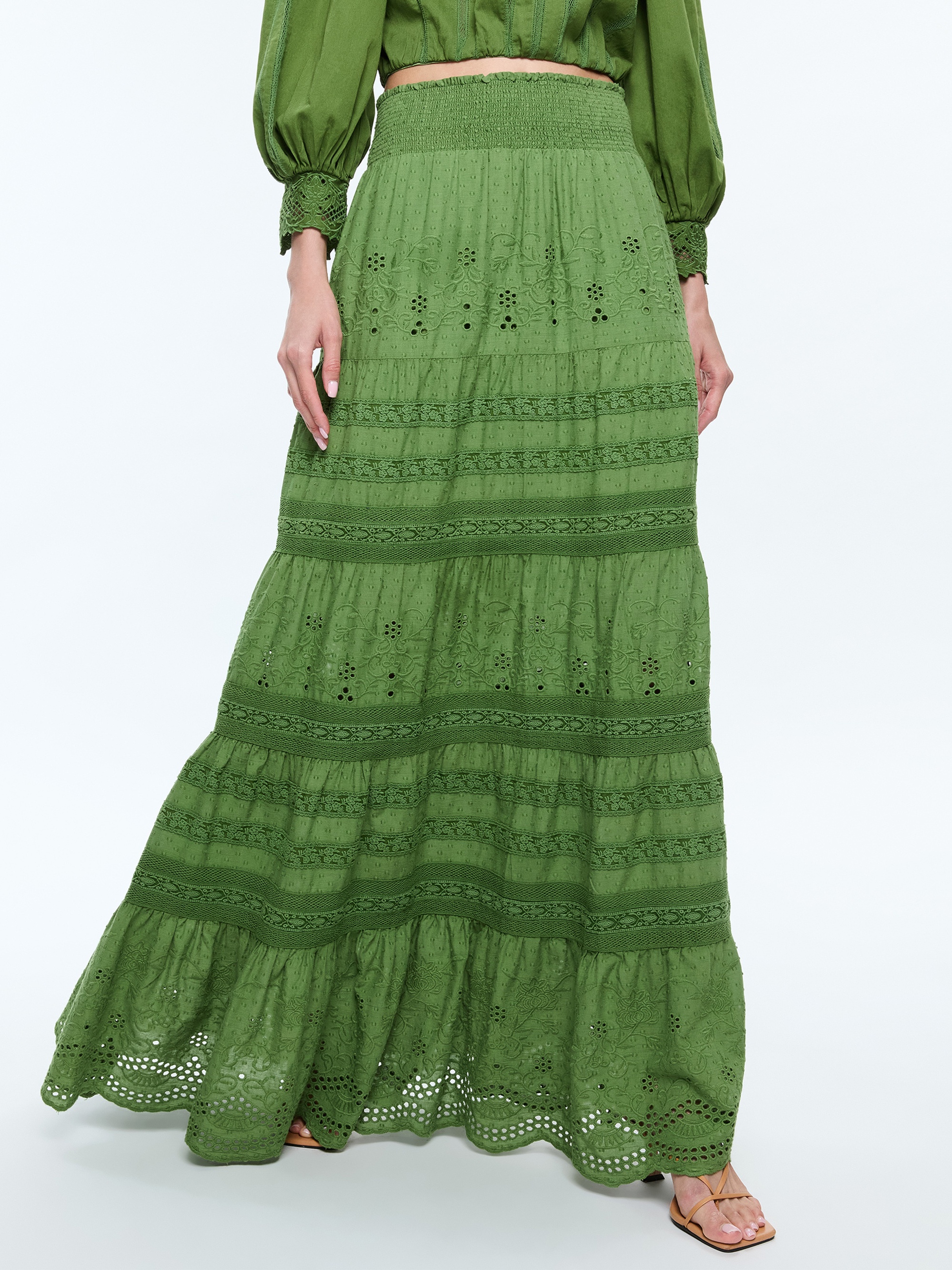AISHA TIERED MAXI SKIRT - 2