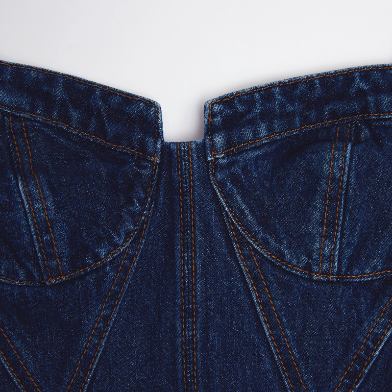Denim Sweetheart Midi Dress 5