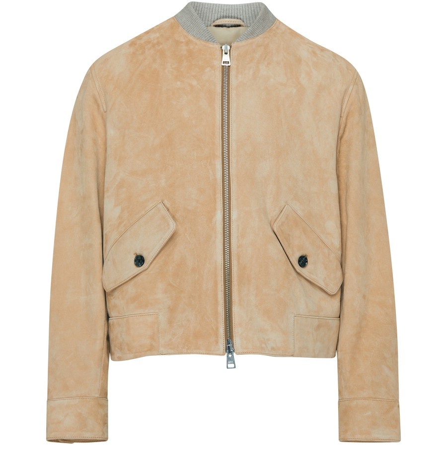 Suede Bomber Jacket By Ami AMI PARIS Suede Shearling Bomber Holt
