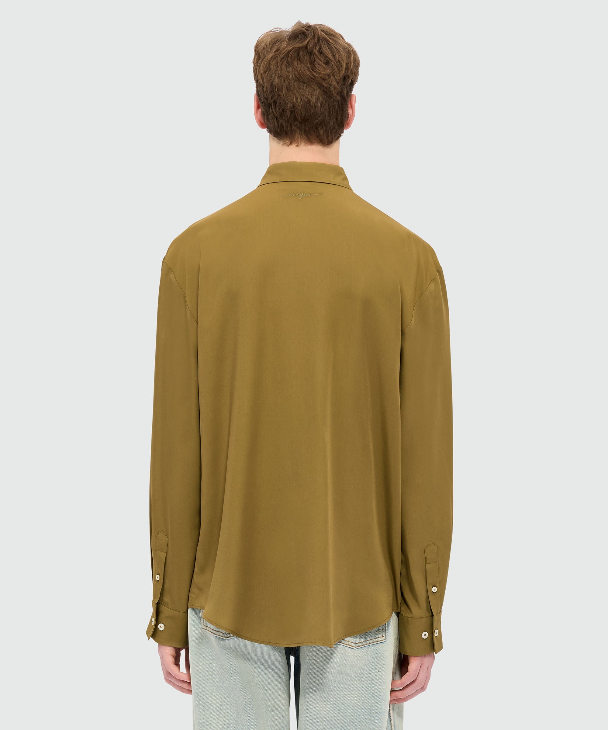 Brown fluid viscose shirt - 3