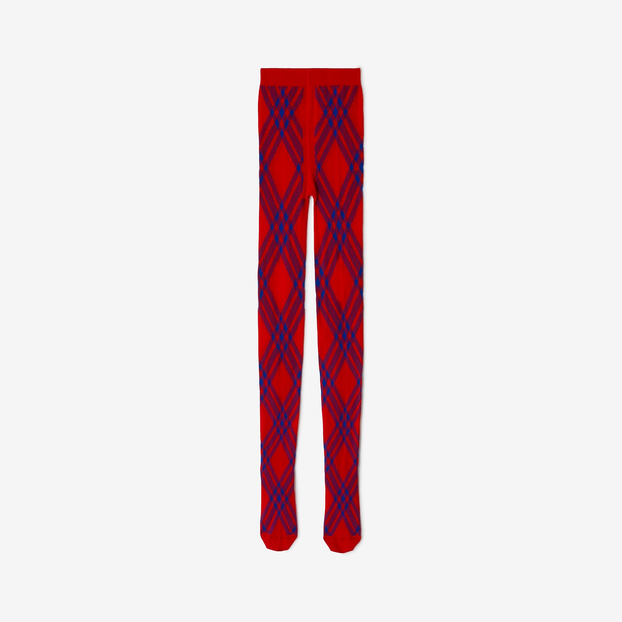 Check Wool Blend Tights - 1