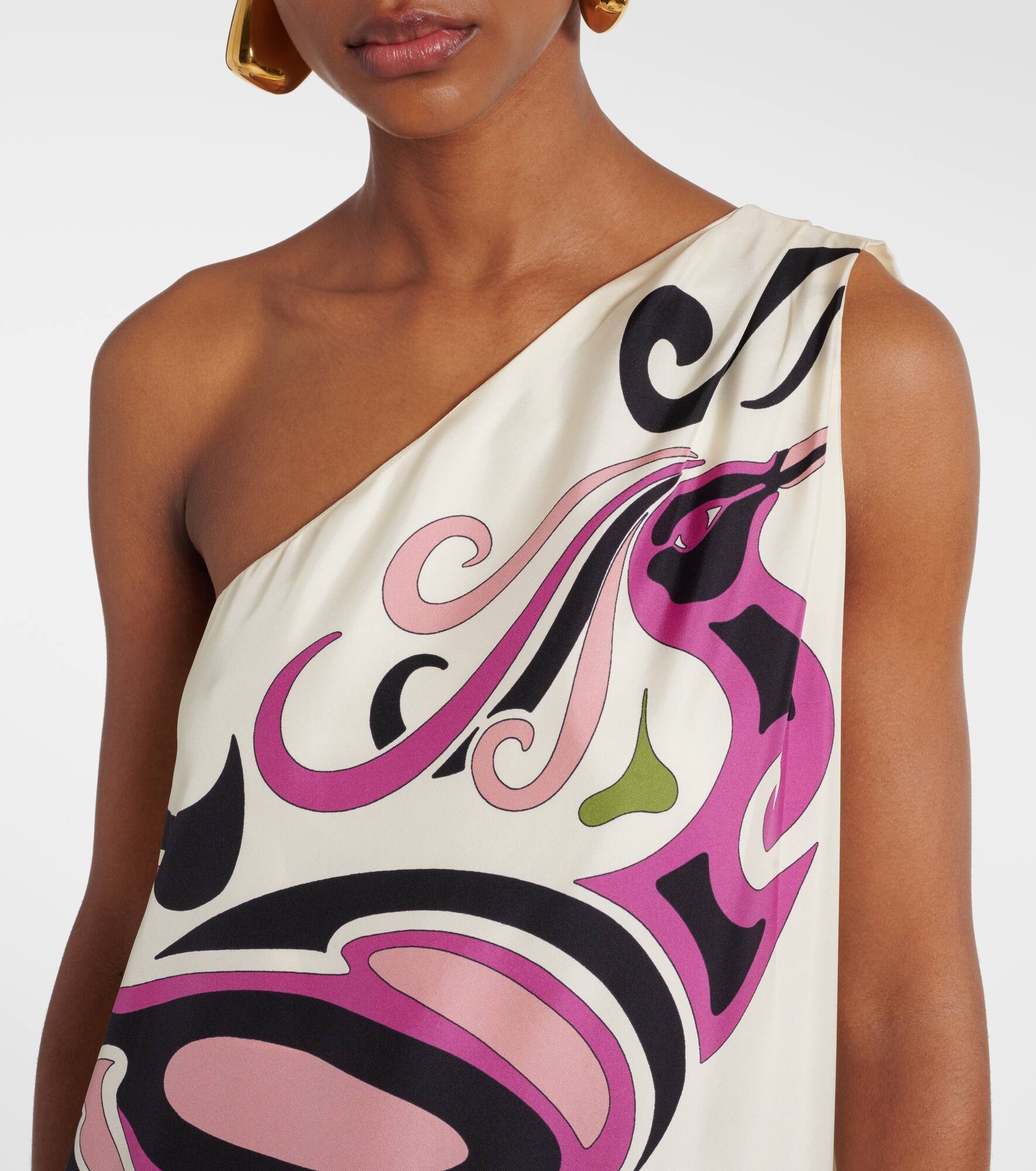 Roy one-shoulder silk twill maxi dress - 4