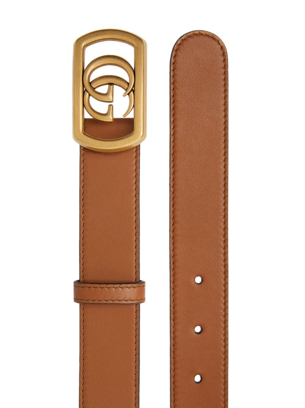 Leather belt with framed Double G - 2