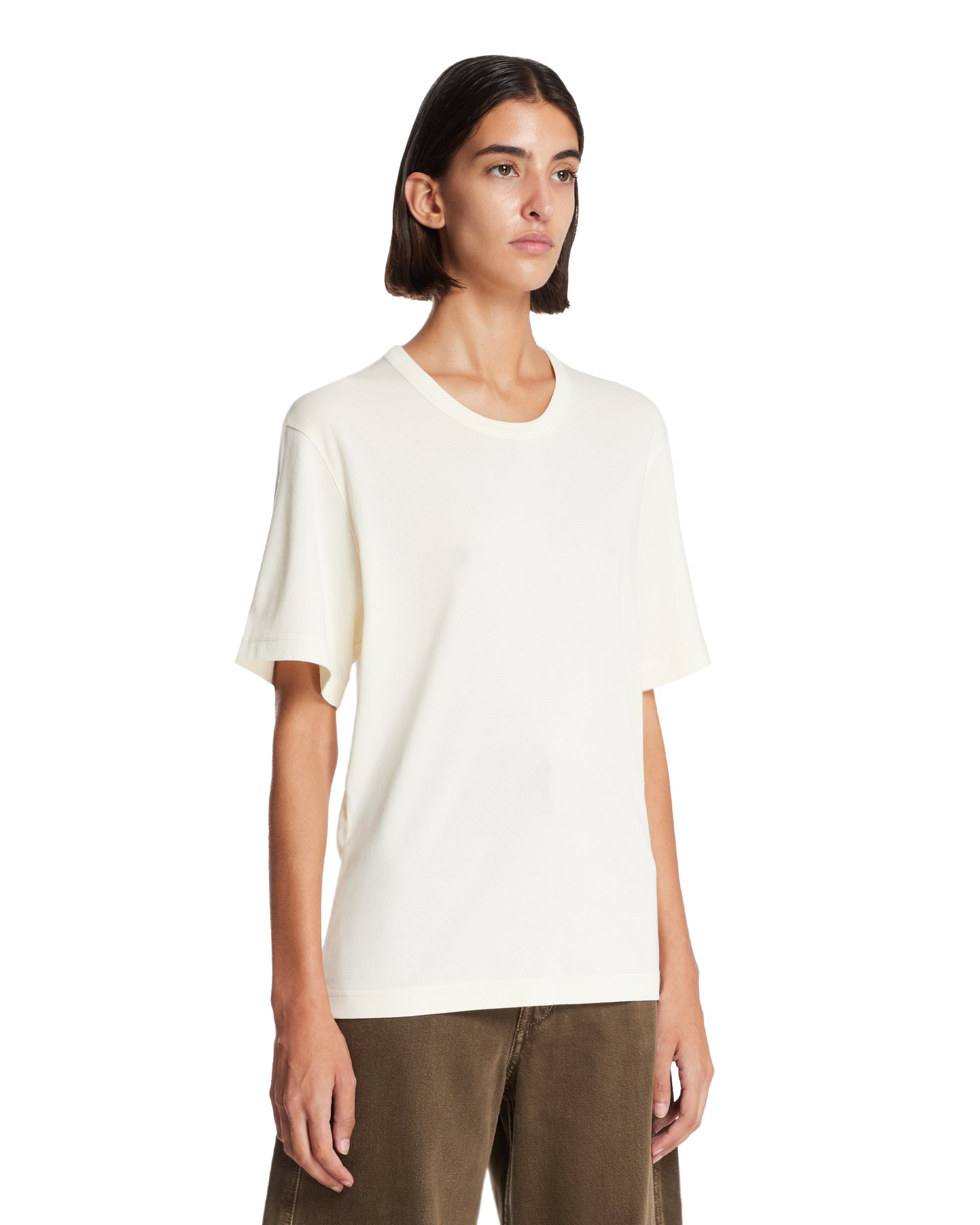 White Relaxed Cotton T-Shirt - 4