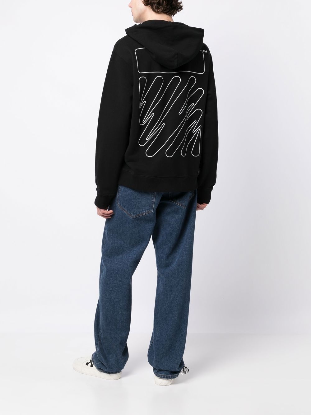 Wave Outl Diag print hoodie - 2