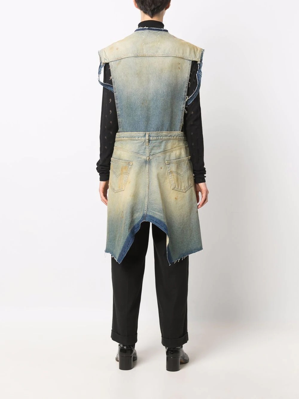 Derelict asymmetric denim gilet - 4