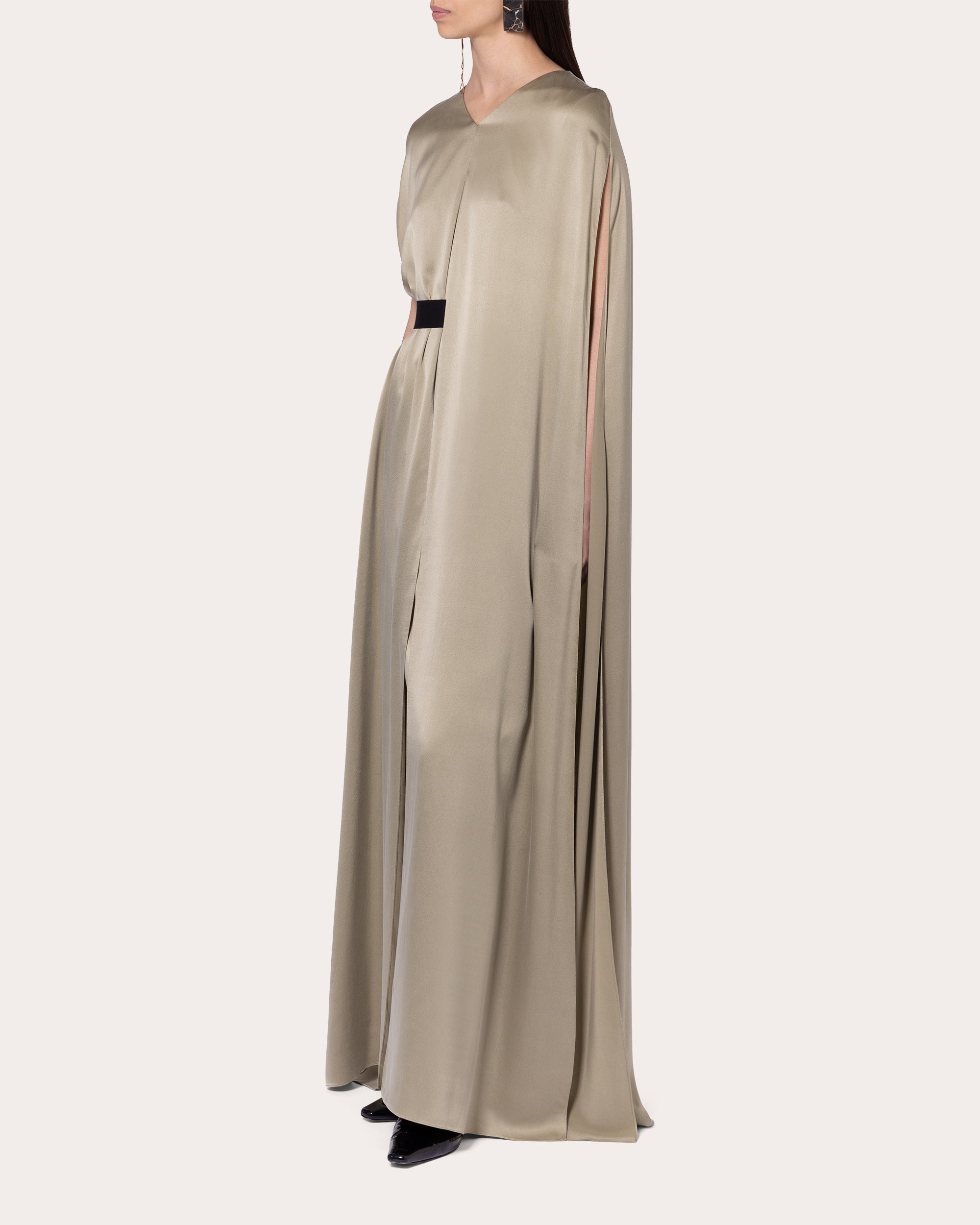 Fyeris Silk Cape Maxi Dress - 3