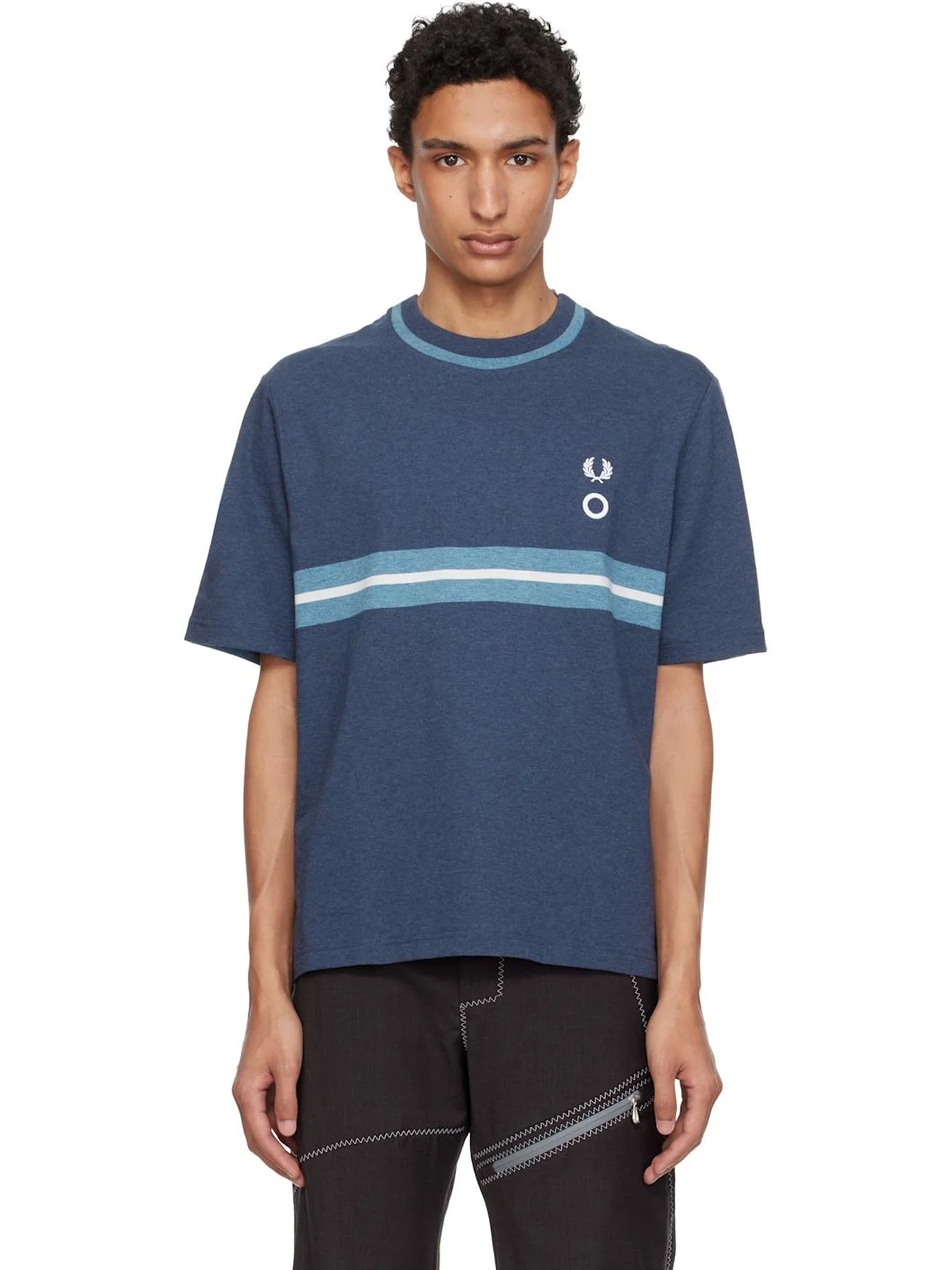 Blue Fred Perry Edition 'Half And Half' T-Shirt - 1